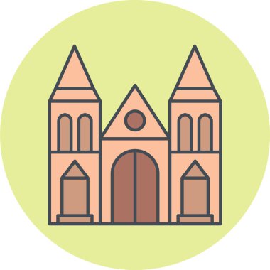 Kiliseye. Web simgesi vektör illüstrasyonu