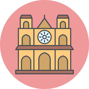 Kiliseye. Web simgesi basit illüstrasyon