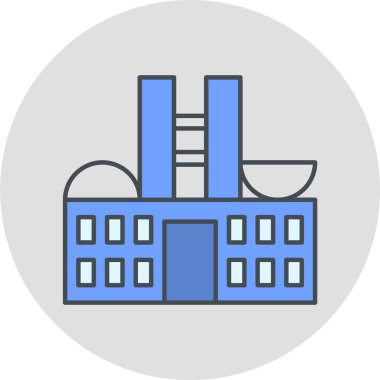 Fabrika simgesi, vektör illüstrasyonu