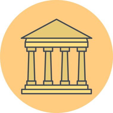 Banka binası simgesi, vektör illüstrasyonu