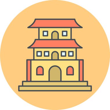 Bina. Web simgesi basit illüstrasyon