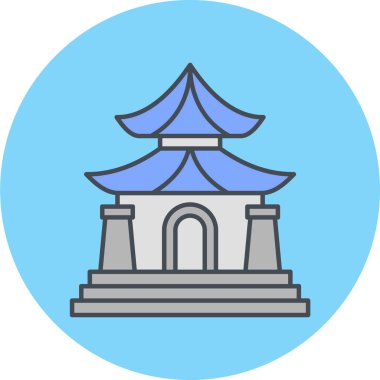 Tek tapınak simge vektör çizim