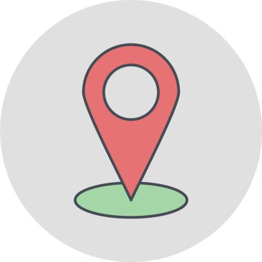 Harita iğne simgesi. konum belirleyici sembol. düz tasarım biçimi.