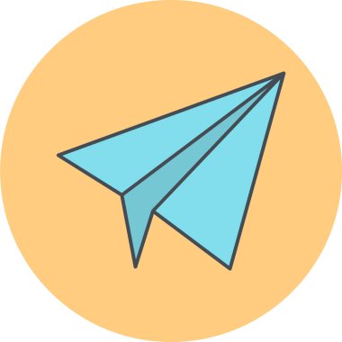 kağıt düzlem simgesi, vektör illüstrasyonu