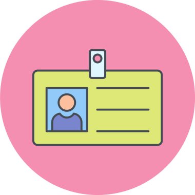 Kimlik kartı simgesi, vektör illüstrasyonu