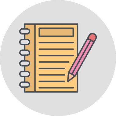 not defteri simgesi, vektör illüstrasyonu