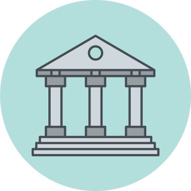 Banka binası simgesi, vektör illüstrasyonu