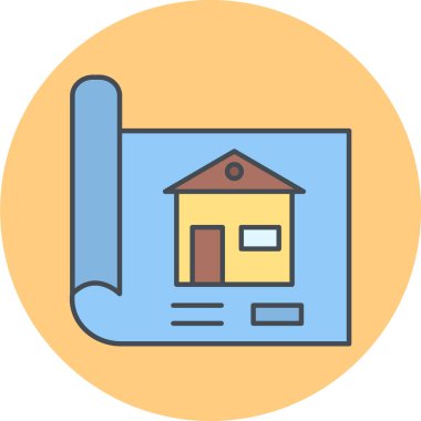 Bir ev simgesinin vektör illüstrasyonu