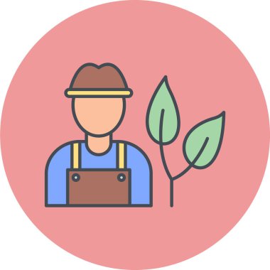 Bir bahçıvan simgesinin vektör illüstrasyonu