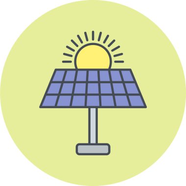 Güneş paneli ikon vektör illüstrasyonu