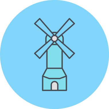 Yel değirmeni simgesi modaya uygun şekilde izole edilmiş arkaplan