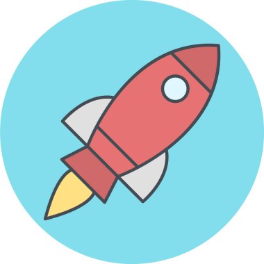 roket ikonu vektör illüstrasyonu