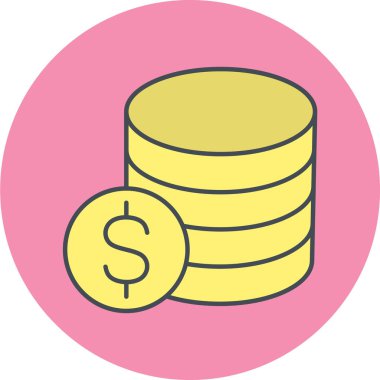 Dolar sikke simge vektör çizim