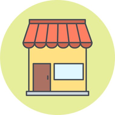 Dükkan. Web simgesi basit illüstrasyon