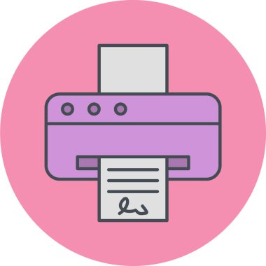 Yazıcı simgesi vektör illüstrasyonu