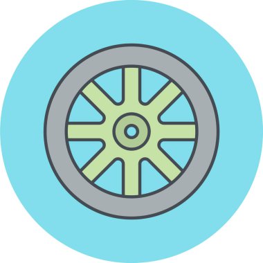 Tekerlek simgesi. vektör illüstrasyonu