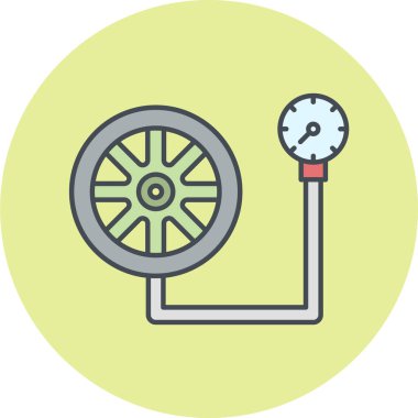 Araba tamir ikonu. Beyaz arkaplanda izole edilmiş web tasarımı için otomatik lastik vektör simgelerinin basit çizimi