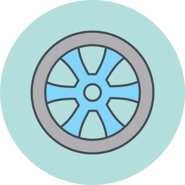 Araba tekeri ikonu. vektör illüstrasyonu