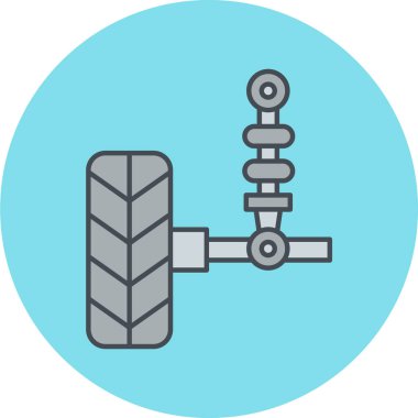 Araba lastiği ikonu. Web için otomatik vektör simgelerinin düz çizimi