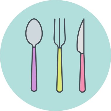 Çatal ve bıçak ikonu. vektör illüstrasyonu