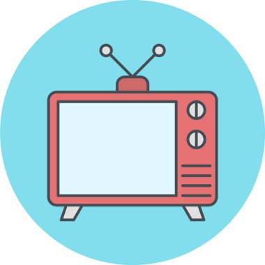 Soyut arkaplanda televizyon simgesi izole edildi