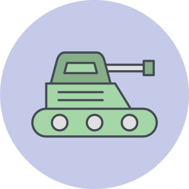 askeri tank simgesi, vektör illüstrasyonu