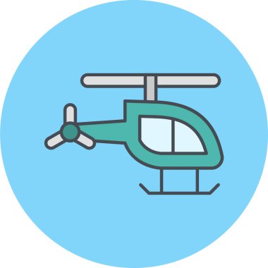 Helikopter simgesi vektör illüstrasyonu