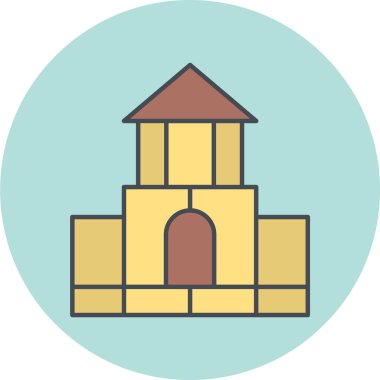 Bir bina simgesinin vektör illüstrasyonu