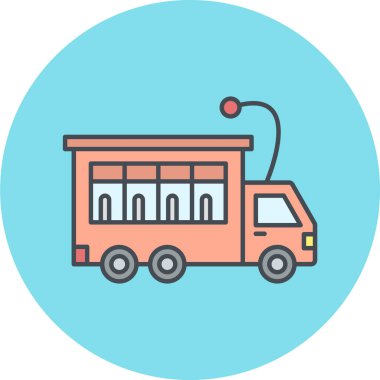 Modern b 'nin vektör çizimi kamyon simgesinden yoksun