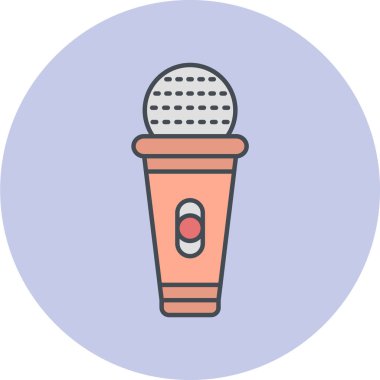 Tek mikrofon simgesinin vektör illüstrasyonu