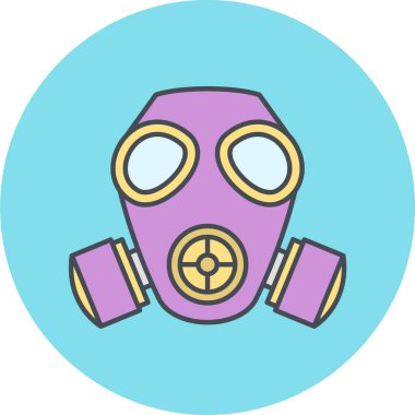 Benzin Maskesi Simgesi Moda Biçiminde İzole Arkaplan