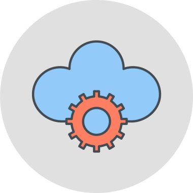 Bulut ayarı simgesi, vektör illüstrasyonu