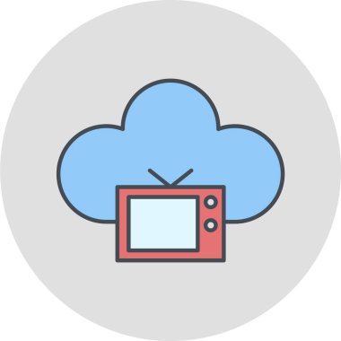 Modern bulut simgesinin vektör illüstrasyonu