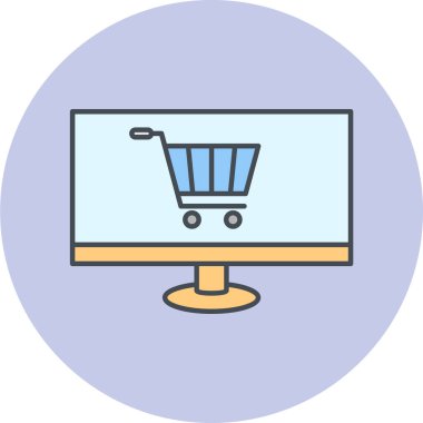 Alışveriş arabası simgesi, vektör illüstrasyonu