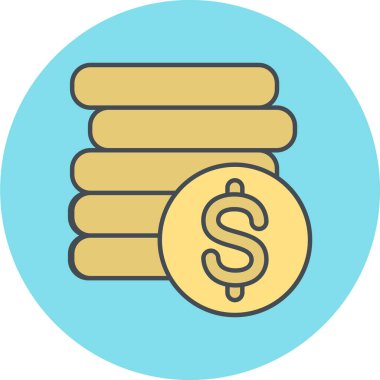 Dolar para ikonu vektör illüstrasyonu