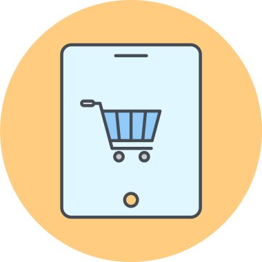 Alışveriş arabası simgesi, vektör illüstrasyonu