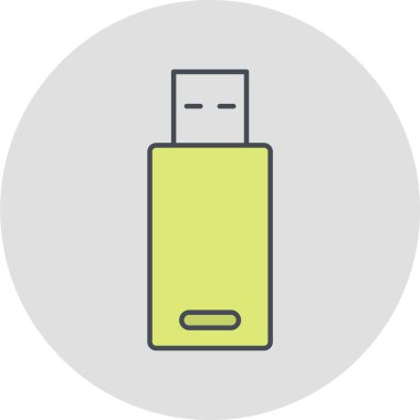 USB flash disk simgesi. vektör illüstrasyonu