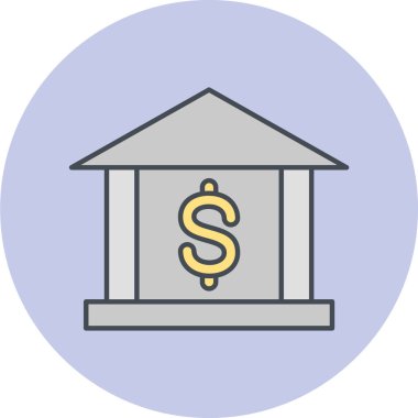 Banka simgesi, vektör illüstrasyonu