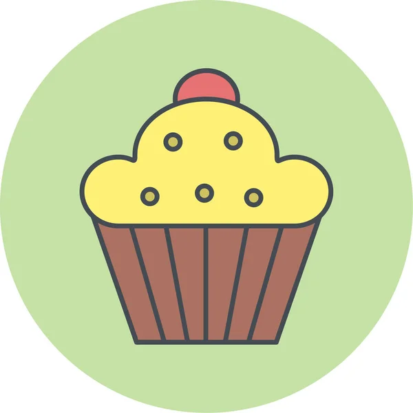 Cupcake Web Symbol Einfache Illustration — Stockvektor