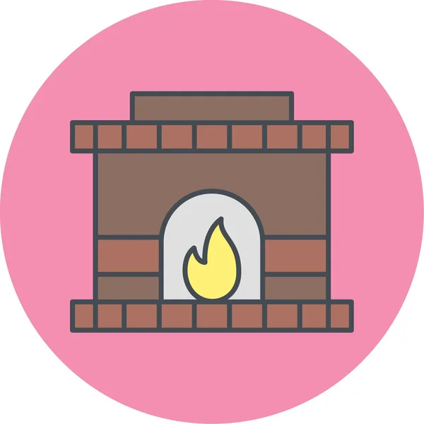 Fireplace Web Icon Simple Illustration — Stock Vector
