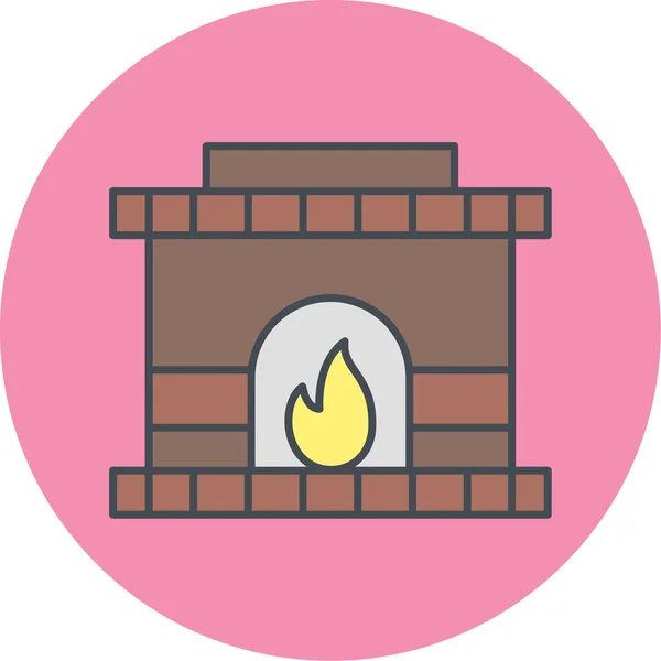 Chimenea Icono Web Ilustración Simple — Vector de stock