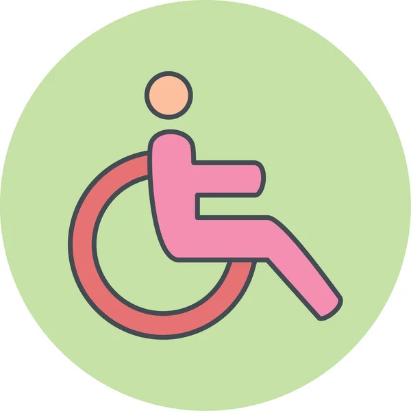 Handicapés Icône Web Design Simple — Image vectorielle