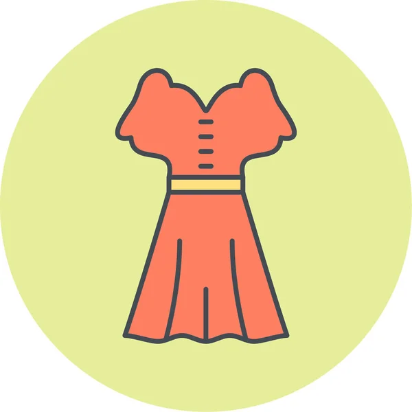 Kleid Vektor Symbol Modern Einfache Illustration — Stockvektor