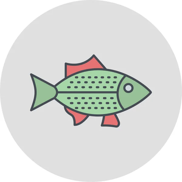 Icono Pescado Vector Ilustración — Vector de stock