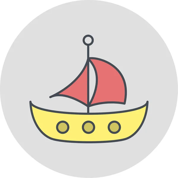 単一の船のアイコンのベクトル図 — ストックベクタ