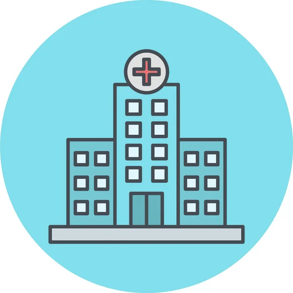 Hospital Edifício Ícone Vetor Ilustração —  Vetores de Stock