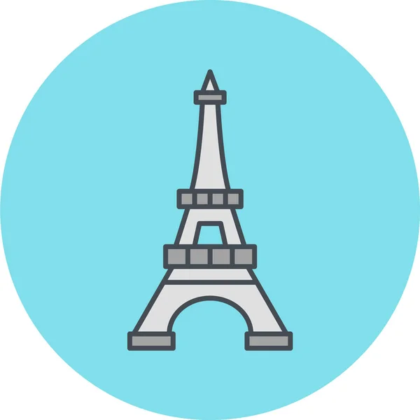 Icona Torre Eiffel Stile Trendy Sfondo Isolato — Vettoriale Stock