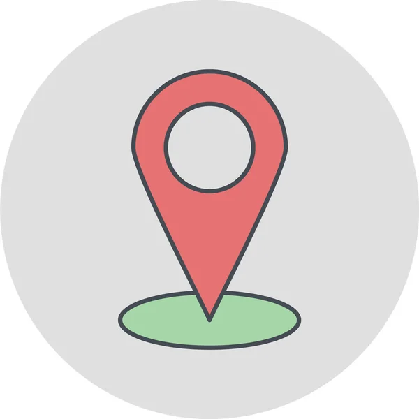 Icono Pin Mapa Símbolo Marcador Ubicación Estilo Diseño Plano — Vector de stock