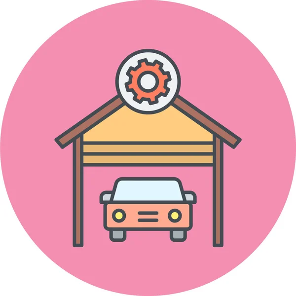 Car Garage Icon Vector Illustration — Stock Vector