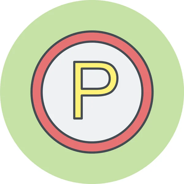 Vectorillustratie Van Een Parkeerpictogram — Stockvector